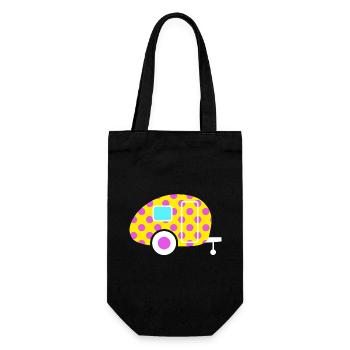 Caravane Vintage Camping Caravan Retro Dots Dots - Sac à bouteille - noir - Devant