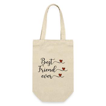 Bester Freund - Geschenkbeutel für Flaschen - Natur - Vorne