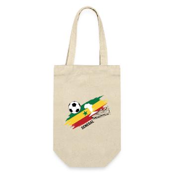 Senegaler Fußballtrikot-Anhänger Senegal-Foot - Geschenkbeutel für Flaschen - Natur - Vorne