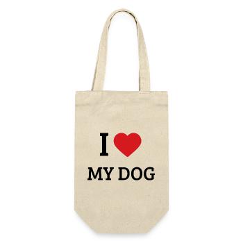 I Love My Dog Saying – Cute Dog Owner Design - Gift Bag for Bottles - nature - Front