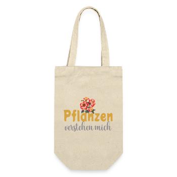 Pflanzen verstehen mich – Lustiger Natur Spruch - Geschenkbeutel für Flaschen - Natur - Vorne