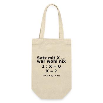 satz mit x ...  war wohl nix - Geschenkbeutel für Flaschen - Natur - Vorne