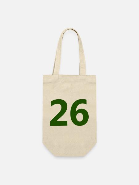 Zahl 26 - Geschenkbeutel für Flaschen - Natur