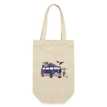 USA Camper Motiv Vanlife Camping Urlaub - Geschenkbeutel für Flaschen - Natur - Vorne