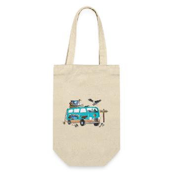 Outdoor Stay Wild Camper Motiv Vanlife Camping - Geschenkbeutel für Flaschen - Natur - Vorne