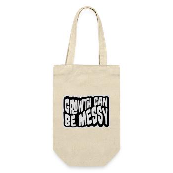 Growth Can Be Messy Persönlich Wachstum Zitat Logo - Geschenkbeutel für Flaschen - Natur - Vorne