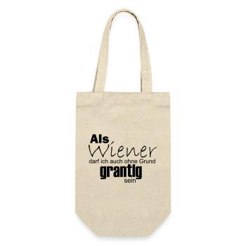 Wiener können auch ohne Grund grantig sein - Geschenkbeutel für Flaschen - Natur - Vorne
