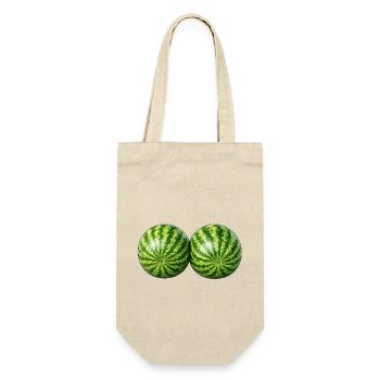 Wassermelonen - Geschenkbeutel für Flaschen - Natur - Vorne