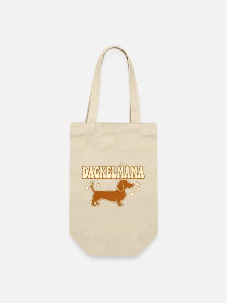 Dackelmama Shirt | Stolze Dackel Mama Geschenk - Geschenkbeutel für Flaschen - Natur