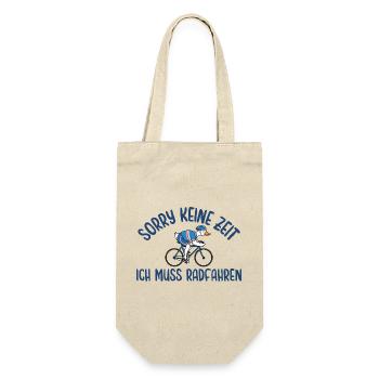 Radfahrer Gans Muss zum Radfahren - Geschenkbeutel für Flaschen - Natur - Vorne