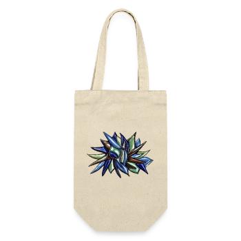 Fleur fragmentaire bleu-vert - Sac à bouteille - nature - Devant