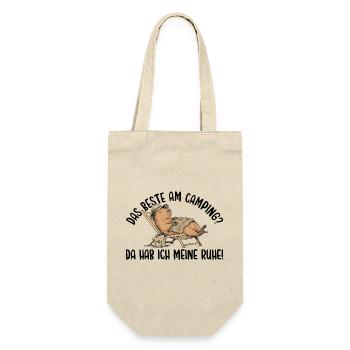 Camping Da hab ich meine Ruhe Capybara Liegestuhl - Geschenkbeutel für Flaschen - Natur - Vorne