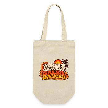 Worlds Okayest Salsa Dancer - Geschenkbeutel für Flaschen - Natur - Vorne