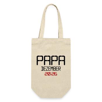 Geburt Baby Papa, Dezember 2026 - Geschenkbeutel für Flaschen - Natur - Vorne