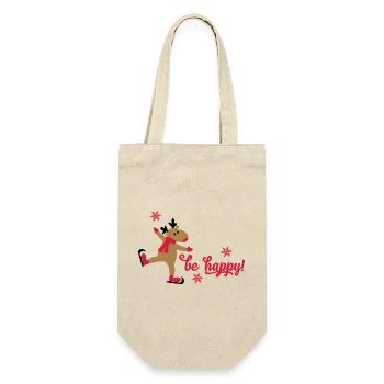 Weihnachten - Geschenkbeutel für Flaschen - Natur - Vorne