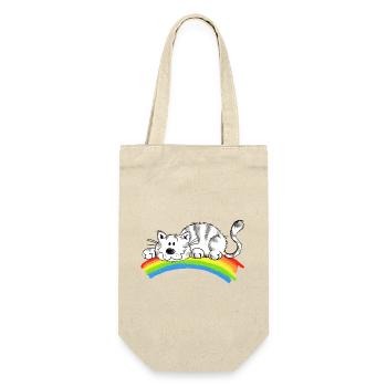 la chance pure - chat mignon sur l'arc en ciel - Sac à bouteille - nature - Devant