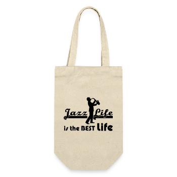 Jazz Life Musik Musiker Band Sprüche Geschenk - Geschenkbeutel für Flaschen - Natur - Vorne