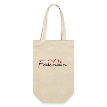 Girlfriend heart gift - Gift Bag for Bottles - nature - Front