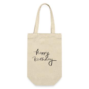 Happy birthday - Geschenkbeutel für Flaschen - Natur - Vorne