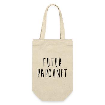 Futur Papounet / Papa / Bébé / Naissance / Père - Sac à bouteille - nature - Devant
