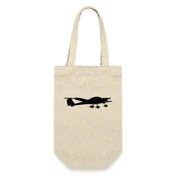 Katana Flugzeug Pilot Flieger Motorflugzeug - Geschenkbeutel für Flaschen - Natur - Vorne