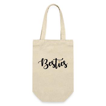 Besties - Geschenkbeutel für Flaschen - Natur - Vorne