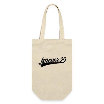FOREVER 29 30.GEBURTSTAG Ü30 - Geschenkbeutel für Flaschen - Natur - Vorne