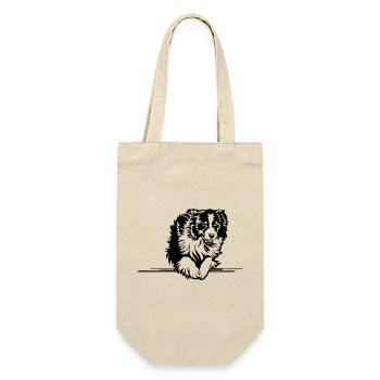 Australian Shepherd - Geschenkbeutel für Flaschen - Natur - Vorne