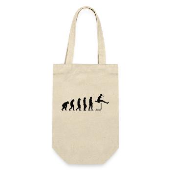 Hürdenläufer Hürdenlauf Evolution Leichtathletik - Geschenkbeutel für Flaschen - Natur - Vorne