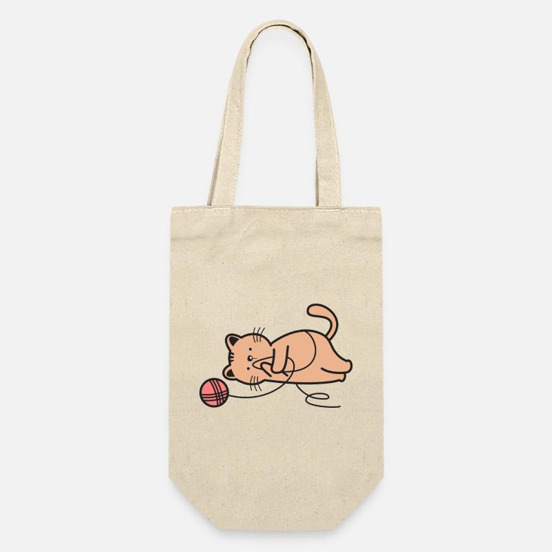 Katze Katzen - Geschenkbeutel für Flaschen - Natur
