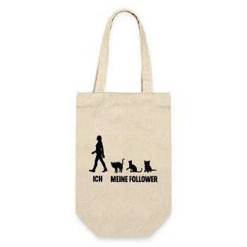 Katzen Ich Und Meine Follower - Geschenkbeutel für Flaschen - Natur - Vorne