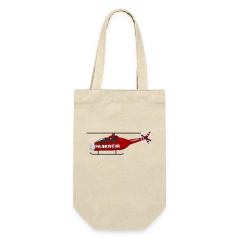 Hubschrauber Feuerwehr - Geschenkbeutel für Flaschen - Natur - Vorne