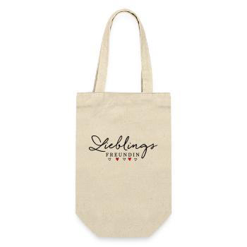 Lieblingsfruendin - Lieblings Freundin - Geschenkbeutel für Flaschen - Natur - Vorne
