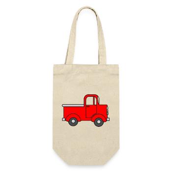 Cheerful truck red, toy car - Gift Bag for Bottles - nature - Front