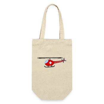 Helicopter Switzerland Flag Children - Gift Bag for Bottles - nature - Front