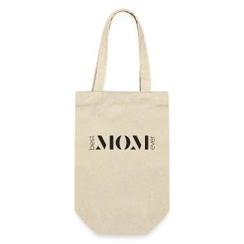 Best Mom Ever - Geschenkbeutel für Flaschen - Natur - Vorne