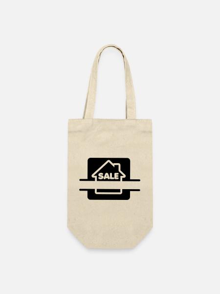 Haus zum Verkauf Logo - Geschenkbeutel für Flaschen - Natur