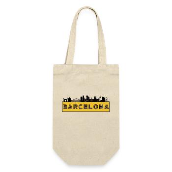 Stadt Barcelona - Spanien - Geschenkbeutel für Flaschen - Natur - Vorne