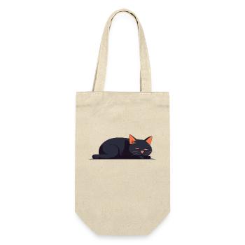 Schläfer-Katze - Geschenkbeutel für Flaschen - Natur - Vorne