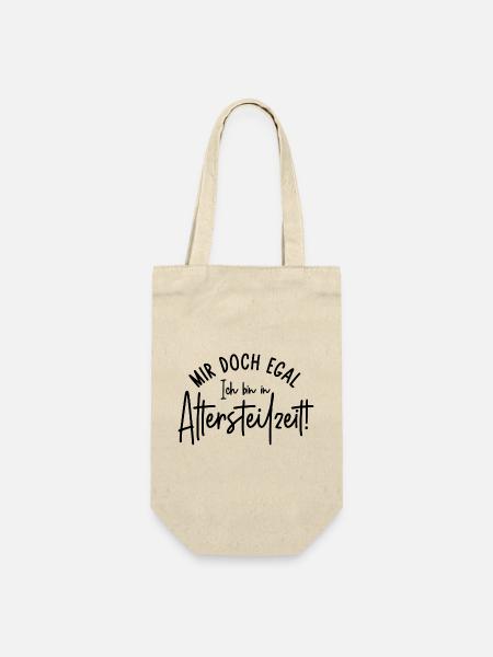 Mir doch egal Ich bin in Altersteilzeit - Geschenkbeutel für Flaschen - Natur