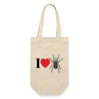 J’adore les araignées avec un cœur et une silhouette d’araignée - Sac à bouteille - nature - Devant