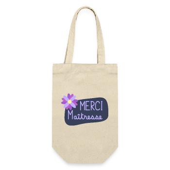 MAÎTRESSE. MERCI. MERCI MAÎTRESSE. CADEAU - Sac à bouteille - nature - Devant