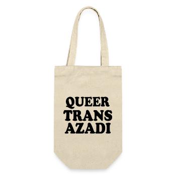 Queer trans azadi - Geschenkbeutel für Flaschen - Natur - Vorne