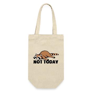 Not today - Müde und faul - Waschbär - Geschenkbeutel für Flaschen - Natur - Vorne