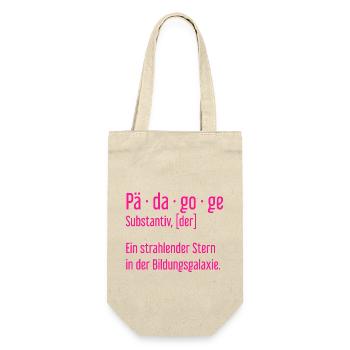 Pädagoge Pädagogen Schule Lehrer Unterricht - Geschenkbeutel für Flaschen - Natur - Vorne