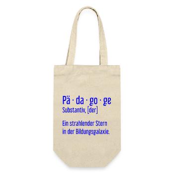 Pädagoge Pädagogen Schule Lehrer Unterricht - Geschenkbeutel für Flaschen - Natur - Vorne