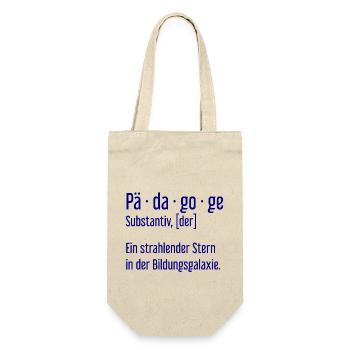 Pädagoge Pädagogen Schule Lehrer Unterricht - Geschenkbeutel für Flaschen - Natur - Vorne