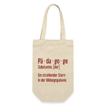 Pädagoge Pädagogen Schule Lehrer Unterricht - Geschenkbeutel für Flaschen - Natur - Vorne