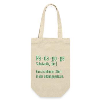 Pädagoge Pädagogen Schule Lehrer Unterricht - Geschenkbeutel für Flaschen - Natur - Vorne