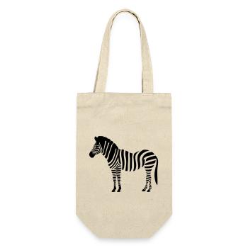 Kleines Zebra - Geschenkbeutel für Flaschen - Natur - Vorne